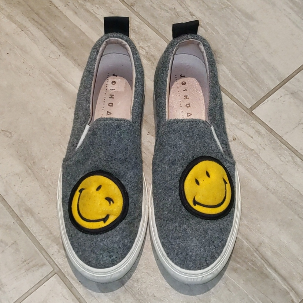 Joshua Sanders Smiley Face Platform Slip Ons